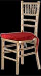 gold chiavari chair rental with burgundy chivary chair pad